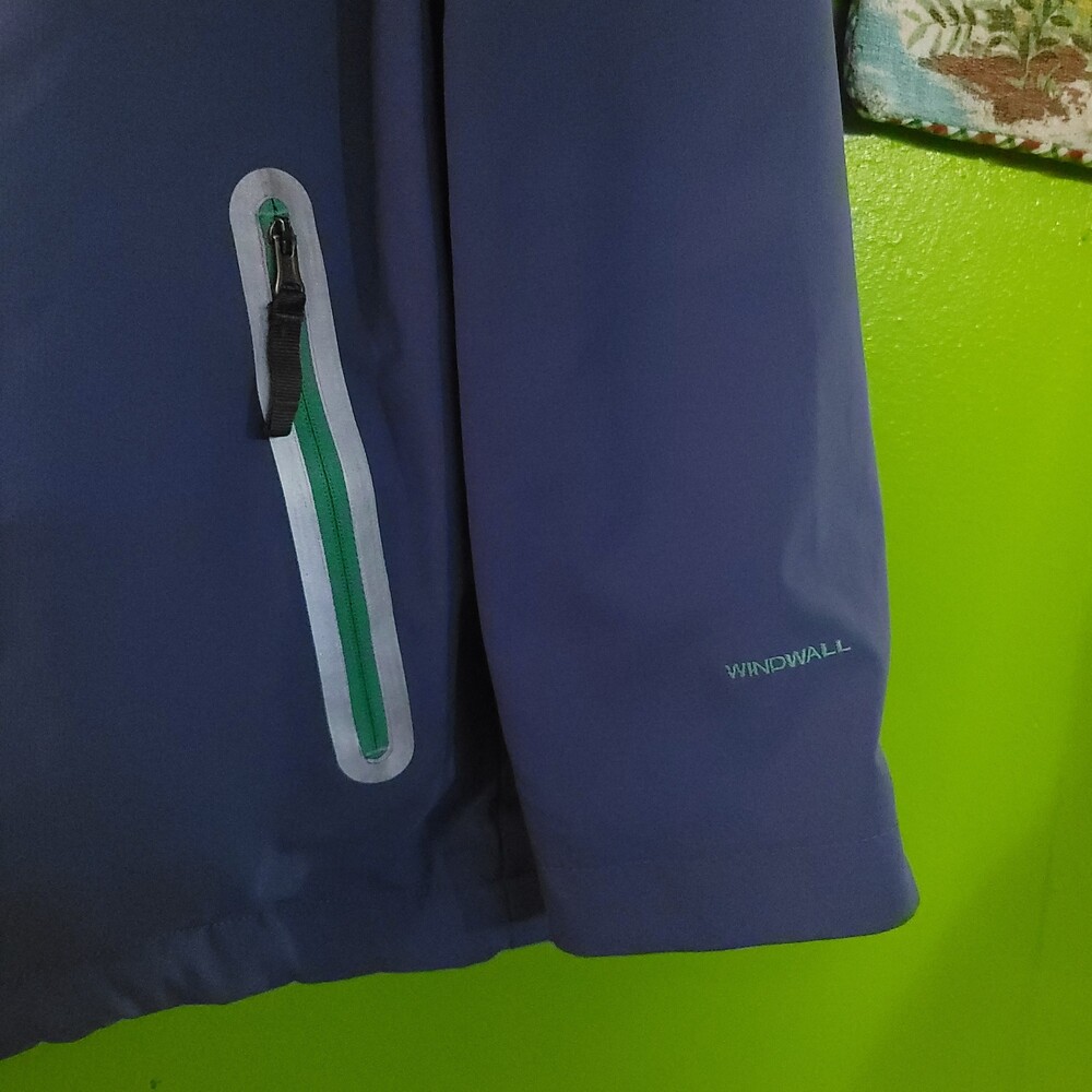 The North Face WindWall Jacket boys XL Blue Softshell Full Zip Hooded puffer vtg - Picture 3 of 8